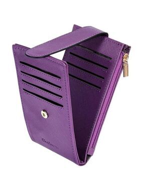 RFID Slim Wallet for Women Small Bifold Card Holder with Zipper Coin Pocket